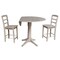 International Concepts Round 42 in Rd Pedestal Gathering Ht Table, 2 Counter Ht Stools, Gray Taupe, 42 in W, 42 in L, Wood K09-42DPT-27B-S402-2 - alternate 6